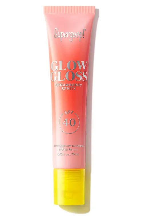 Supergoop!® Glow Gloss SPF 40 Lip Balm in Strawberry Spritz at Nordstrom | Nordstrom