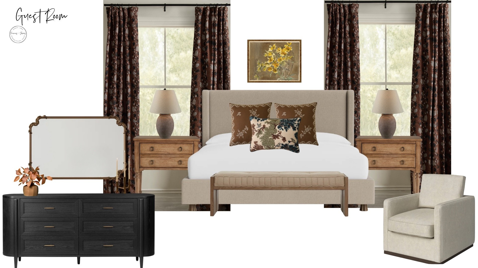 Guest room, primary bedroom, bedroom, primary, moodily bedroom, moody colors, floral curtains, large dresser, vintage furniture, vintage decor 

#LTKFamily #LTKStyleTip #LTKHome