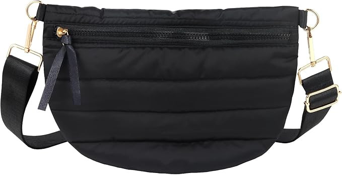 Quilted Crossbody Bags for Women Puffer Fanny Pack Sling Bag Puffy Chest Belt Bum Waist Bag Cross... | Amazon (US)