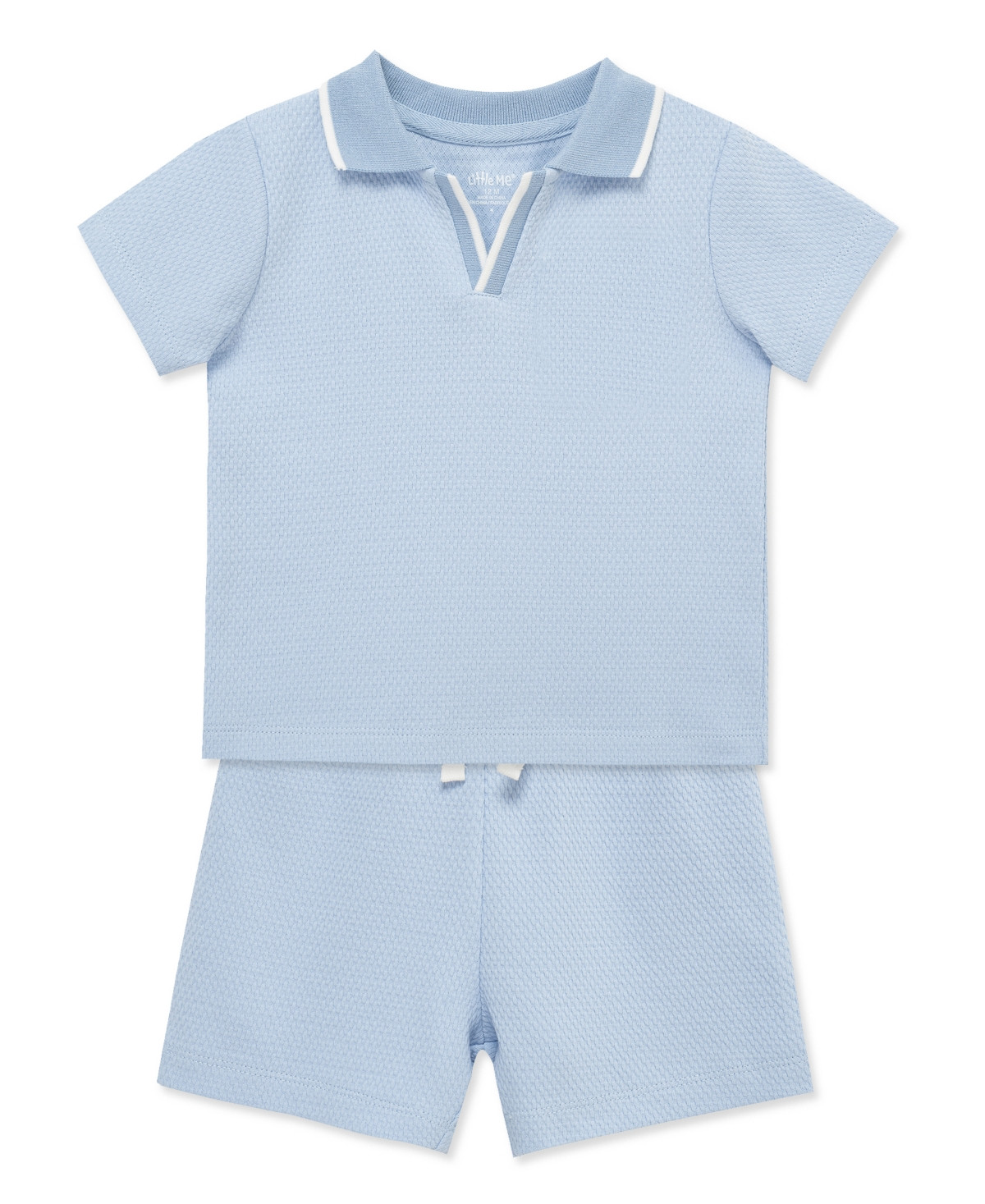Little Me Baby Boys' Short-Sleeve Polo Shirt and Shorts, 2-Piece Set - Blue | Macy's