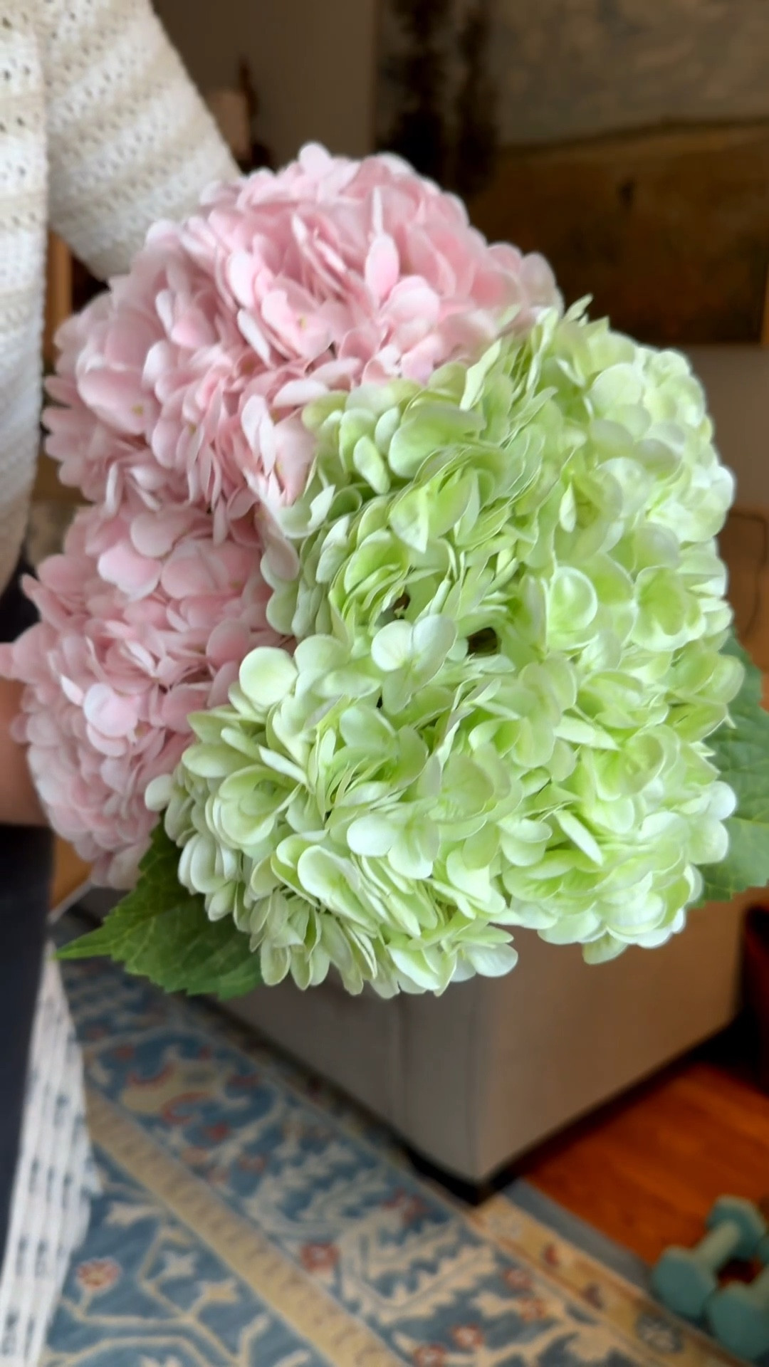 The prettiest and most realistic real touch artificial hydrangea flower stem I’ve ever seen. Available in several colors and come as a set of 6. I honestly didn’t mind attaching the stem and leaves myself. These are well packaged and the hydrangeas could be used to make a spring wreath as well. Highly recommend 

#LTKSeasonal #LTKHome #LTKSpringSale