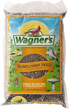 Wagner's 52023 Black Oil Sunflower Seed Wild Bird Food, 5-Pound Bag | Amazon (US)