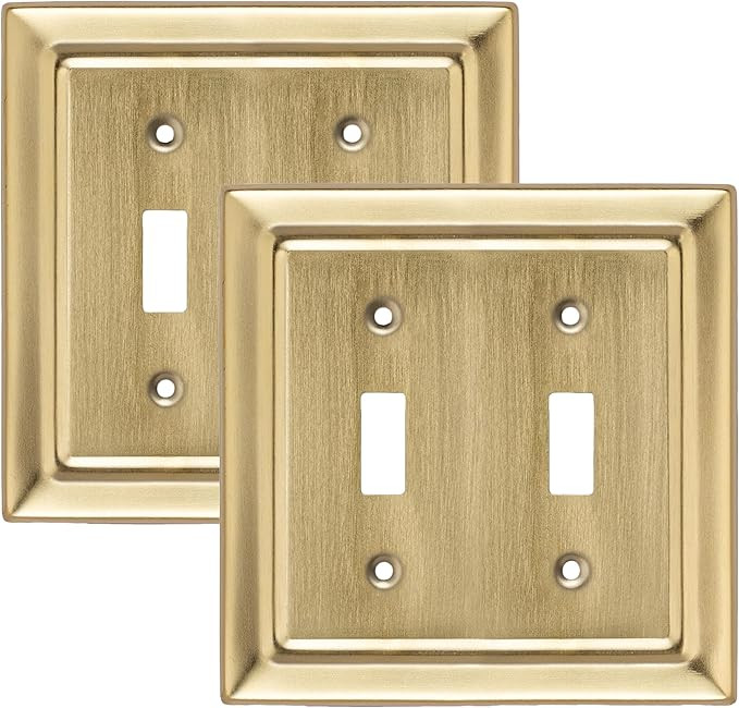 Monarch Abode 2-Gang Toggle Wall Plate, Architectural Metal Switch Wall Plate, Decorative Light S... | Amazon (US)