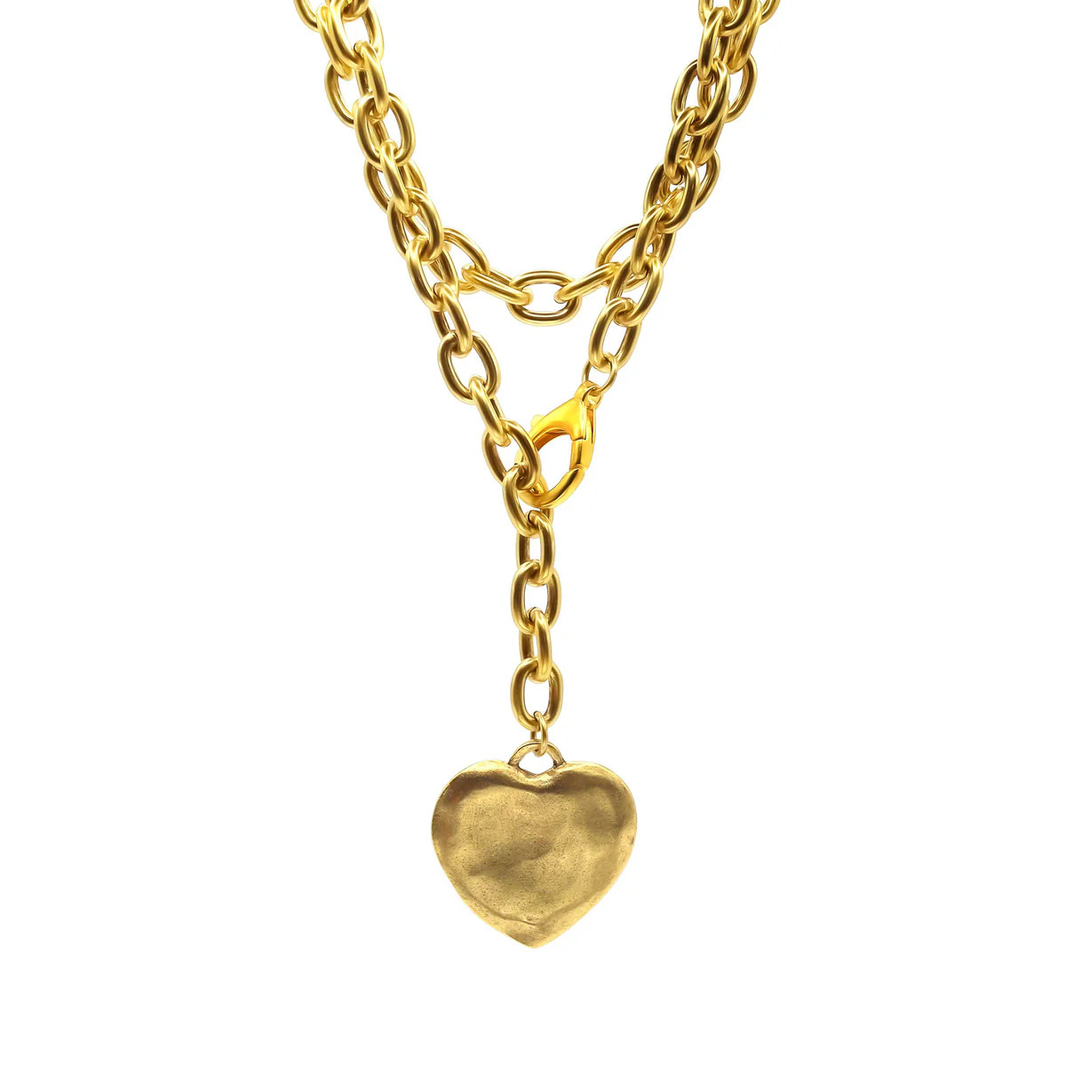 Monroe - Layered Chunky Heart Charm Necklace | Bowood Lane