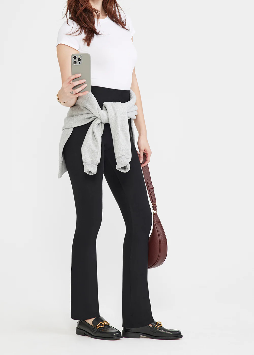 Black Cotton Stretch Butt Lifting Leggings Jodi Slim Bootcut | Yummie