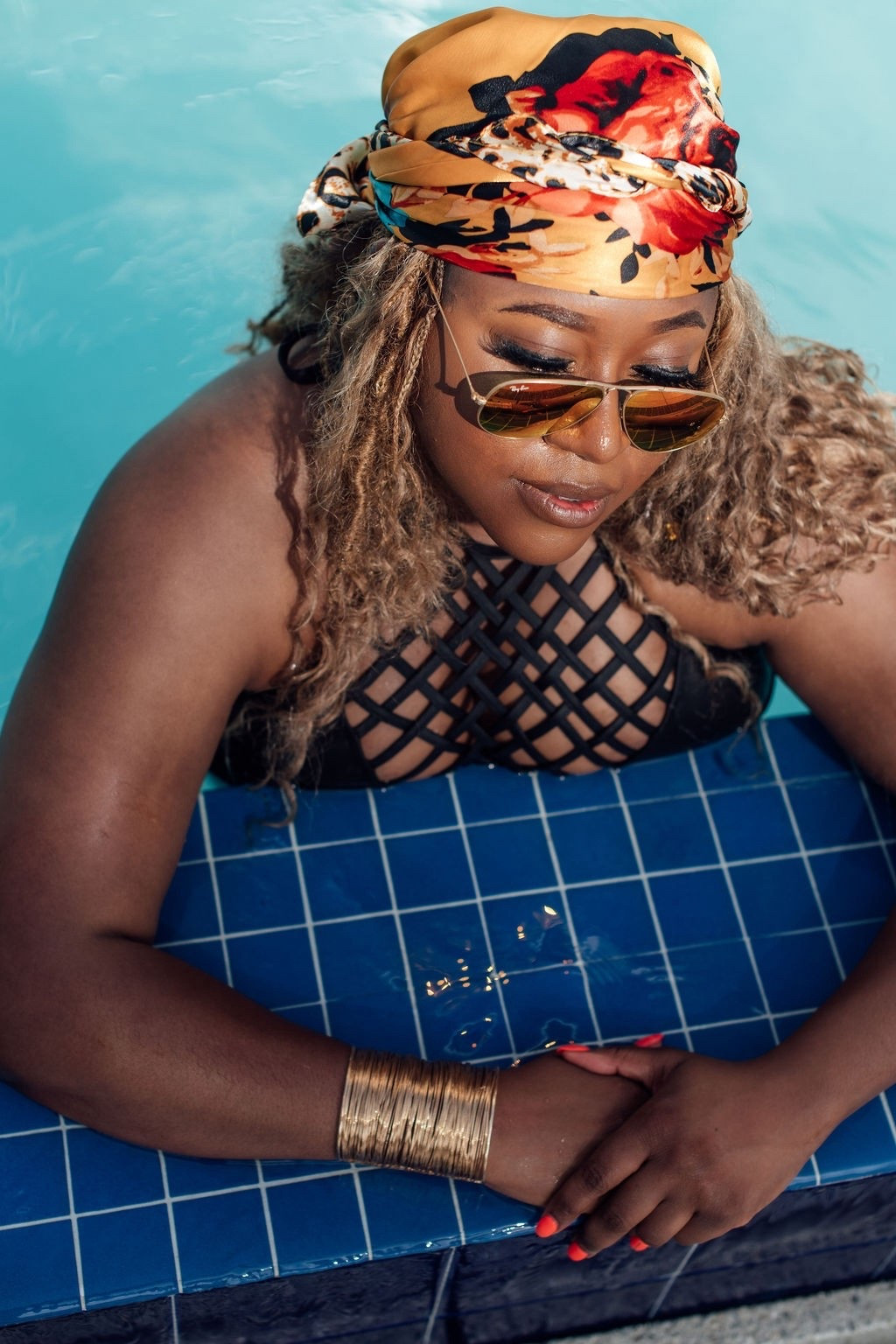Soak up the sun in style ☀️ This fierce poolside look features Ray-Ban aviators from Sunglass Hut (US) paired with a bold Leopard & Floral Print Bandana from SHEIN. Add a strappy black swimsuit and gold cuff for an effortlessly luxe vibe that screams vacation goals. Tap to recreate the look and bring the heat wherever you are. #RayBanStyle #SHEINFinds #PoolsideGlam #SummerStyle #SunglassHut #LaVieDeLaFête 

 #LTKSummerEdit #LTKStyleTip #LTKSwim