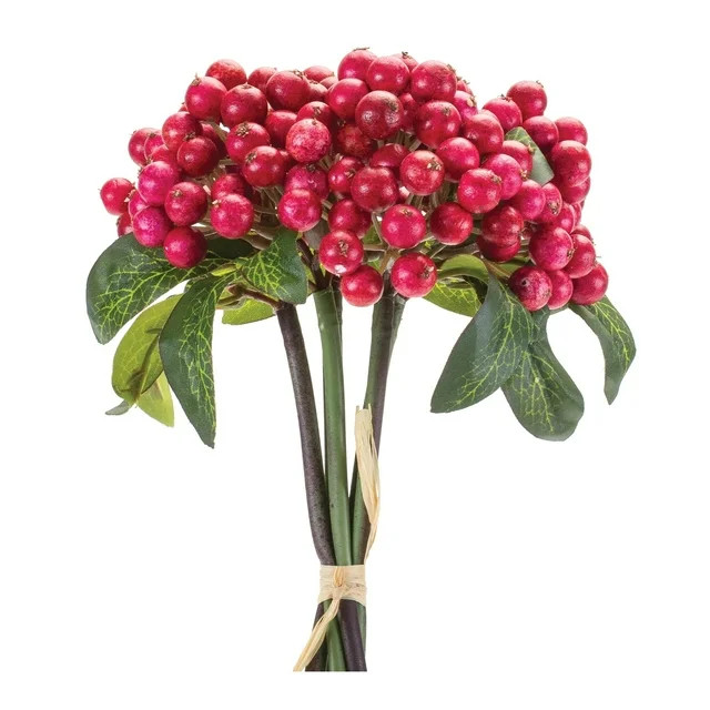 Melrose Cranberry Artificial Bundles - 12.5" - Red and Green - Set of 6 | Walmart (US)
