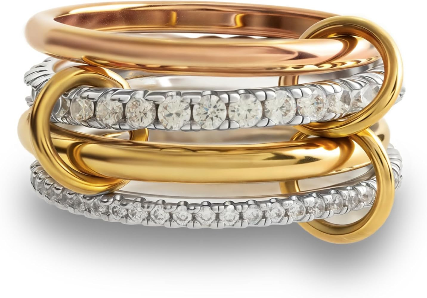 Stackable Rings for Women Non Tarnish,Dainty 18k Gold Plated CZ Cubic Zirconia Rings,Silver and G... | Amazon (US)
