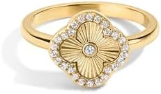 Electric Picks Icon 4 Leaf Clover Ring – 14k Gold Plated Yellow Stainless Steel – Lightweight... | Amazon (US)