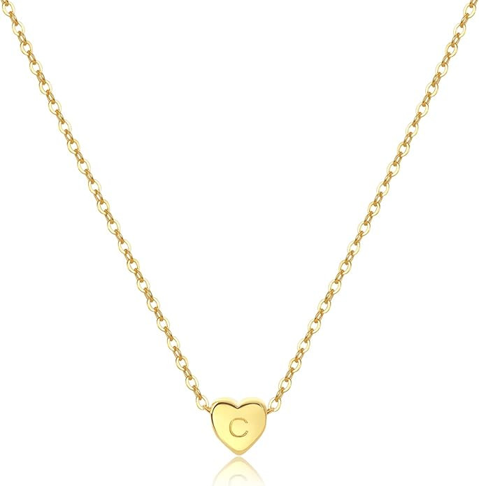 Tiny Gold Heart Choker Necklace,Dainty Cute Initial Heart Pendant Necklace,Rose Necklace,Layered ... | Amazon (US)