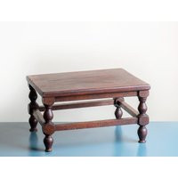 Antique Dark Brown Stool, Old Wooden Tabouret, Farmers Hand Carved Plant Stand, Rustic Side Table, Country Home Decor | Etsy (US)