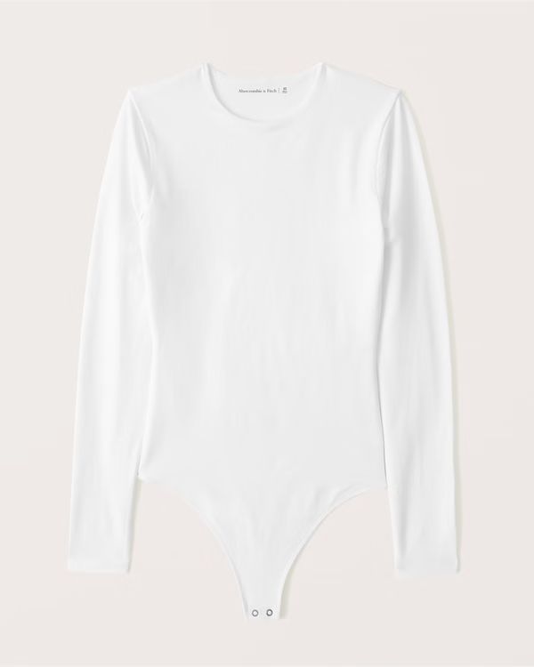 Cotton Seamless Fabric Crew Bodysuit | Abercrombie & Fitch (US)