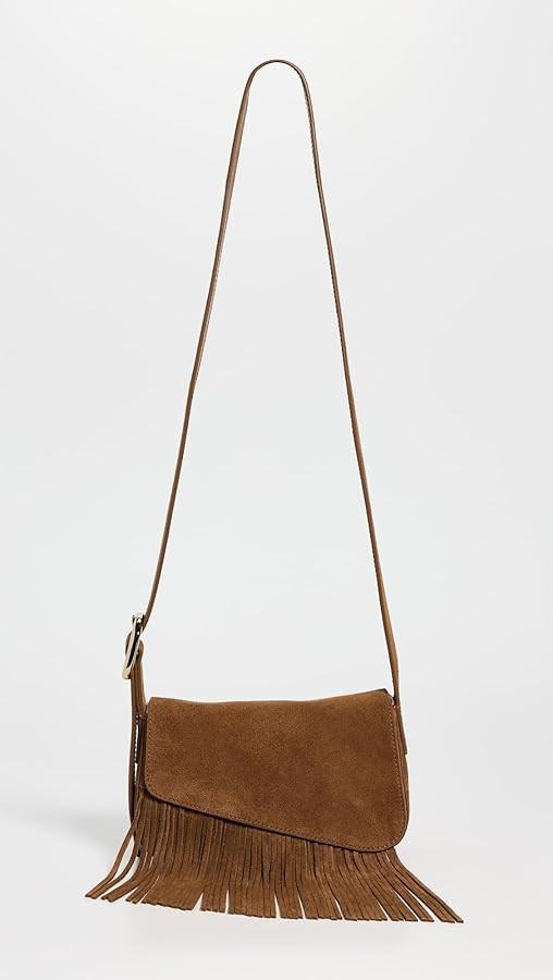 Madewell Women's Soft Grain Flap Crossbody Fringe Bag, Aged Cognac, Brown, One Size | Amazon (US)