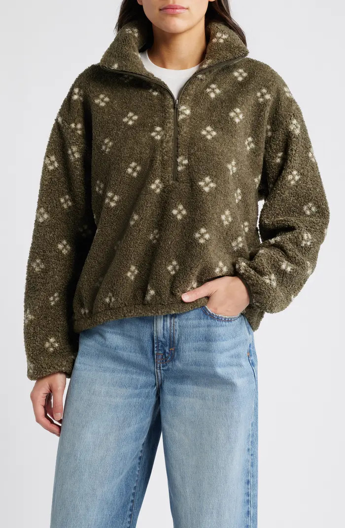 Geo Print Half Zip Fleece Pullover | Nordstrom