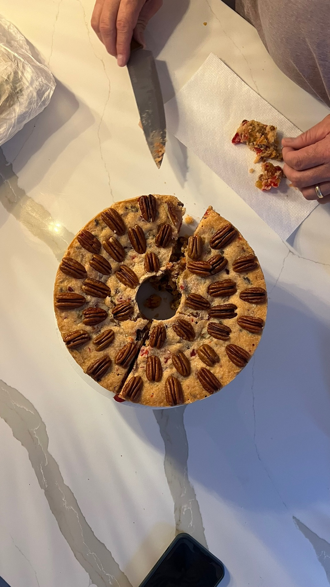 INGREDIENTS 
- 4 sticks Butter, softened 
- 6 Eggs, room temperature 
- 2 cups Sugar 
- 4 cups Flour 
- 1 tsp Baking Powder 
- 1/2 tsp Salt 
- 2 cups Golden Raisins 
- 1 8 oz. Container of Red Candied Cherries 
- 1 8 oz.  Container of Green Candied Cherries 
- 1 8 oz.  Container of Candied Pineapple 
- 1-2 cups Walnuts or Pecans 
- 2 oz. Lemon Extract 

full recipe on the blog! https://www.catchthewavewithsam.com/post/moist-lemon-fruitcake

#LTKHoliday #LTKSeasonal #LTKfoodie