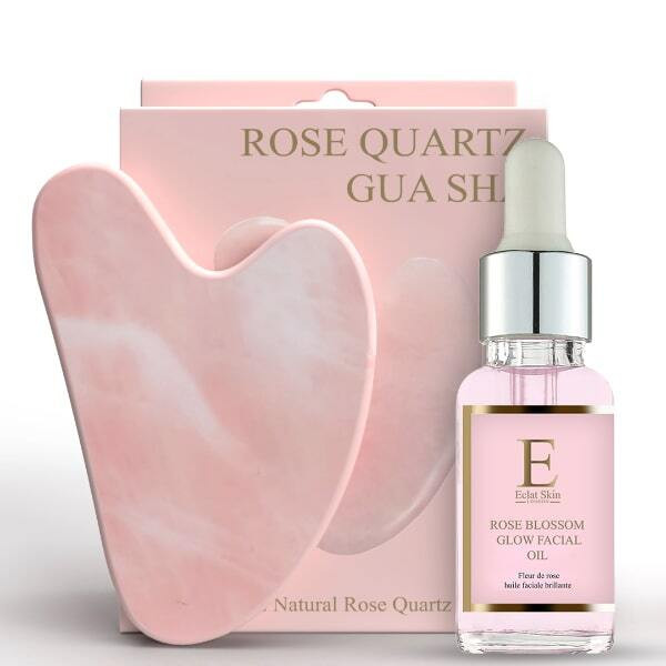 Eclat Skin Rose Blossom Glow Facial Oil+Rose Quartz Gua Sha | Superdrug