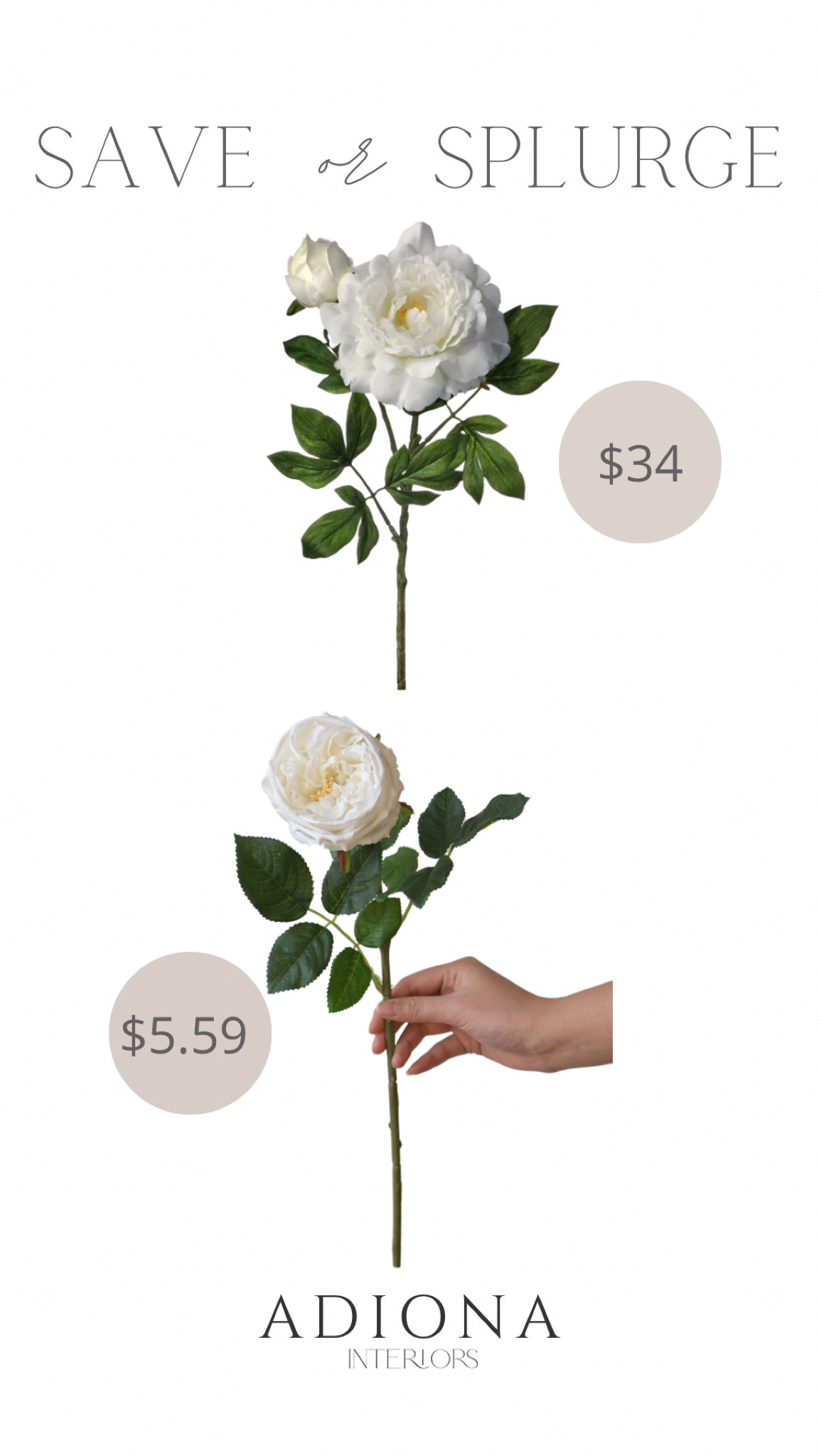 Save or splurge faux stems 

Faux flowers, faux roses, Etsy finds, budget finds, spring decor finds 

#LTKHome #LTKFindsUnder50 #LTKSeasonal