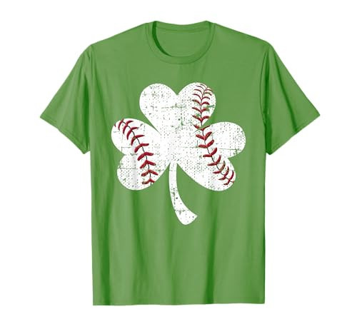 Baseball Shamrock St Patrick's Day Vintage Style T-Shirt | Amazon (US)