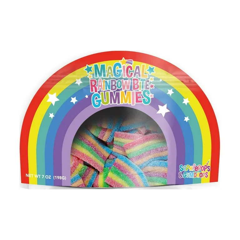 Sophiepops & Gumdrops Magical Rainbow Gummies in Rainbow Pouches Regular 7z, Contains Wheat | Walmart (US)
