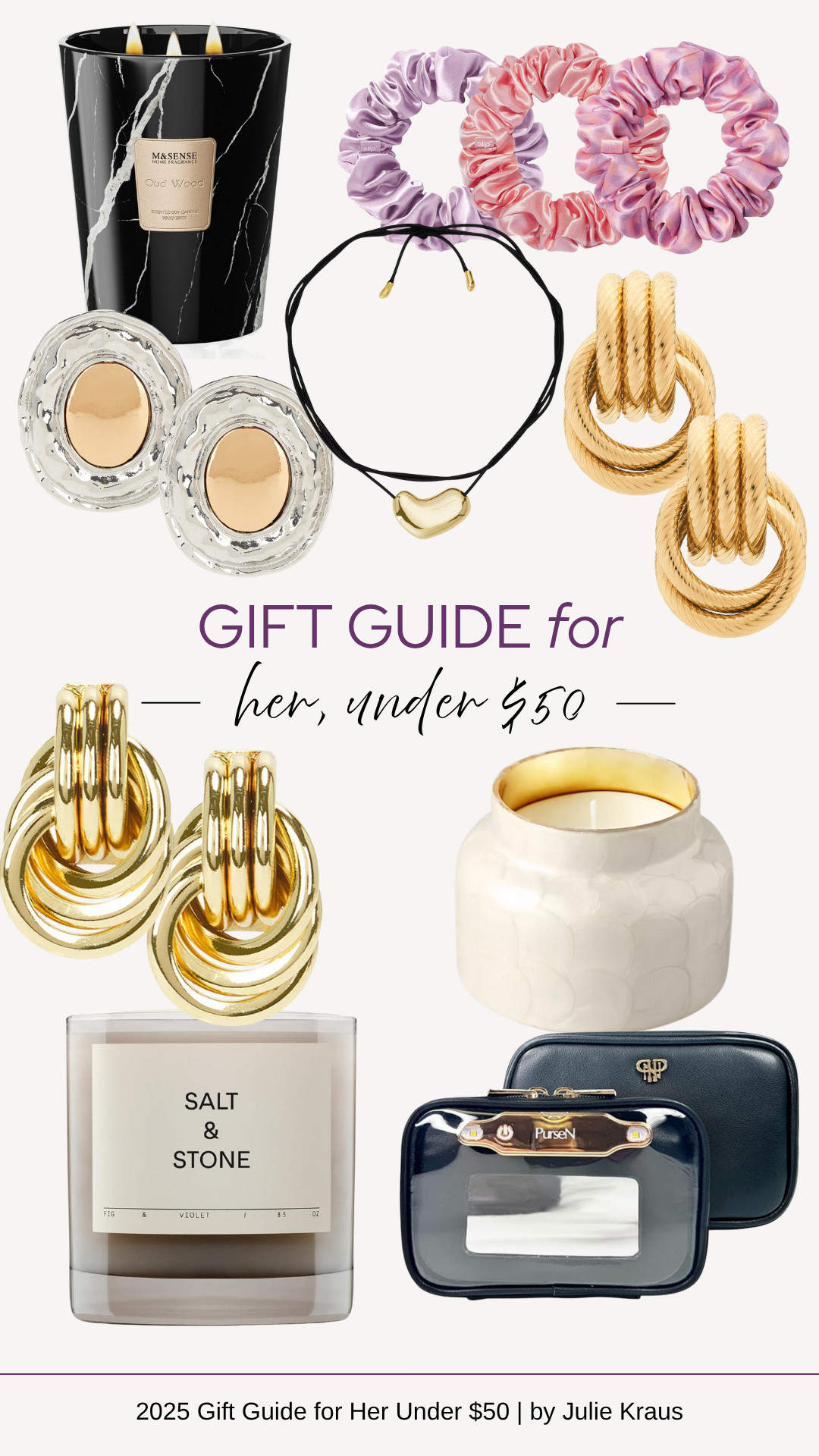 holiday gift guide 2025, affordable gifts for her, gifts under $50, cozy candle gifts, cute scrunchies, everyday earrings, delicate jewelry, budget-friendly holiday finds, small gifts for women, stylish stocking stuffers, affordable beauty & style, chic gifts under $50 

 #LTKGiftGuide #LTKHoliday #LTKFindsUnder50