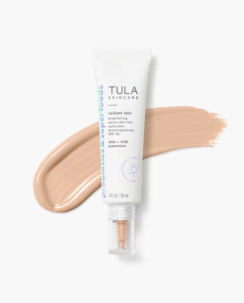 brightening serum skin tint sunscreen broad spectrum SPF 30 | Tula Skincare