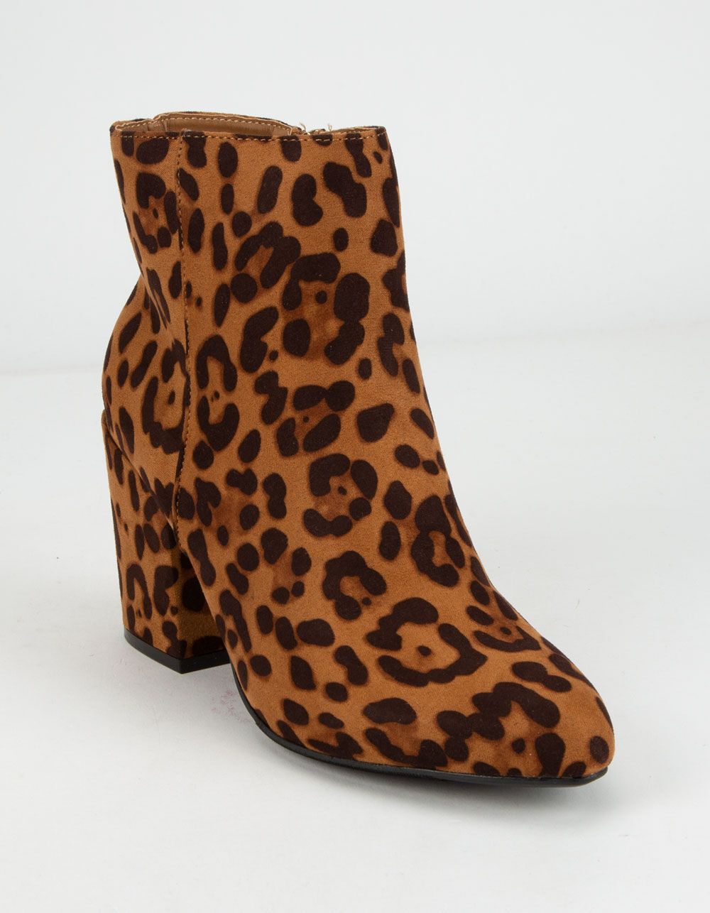 BAMBOO Block Heel Leopard Booties | Tillys