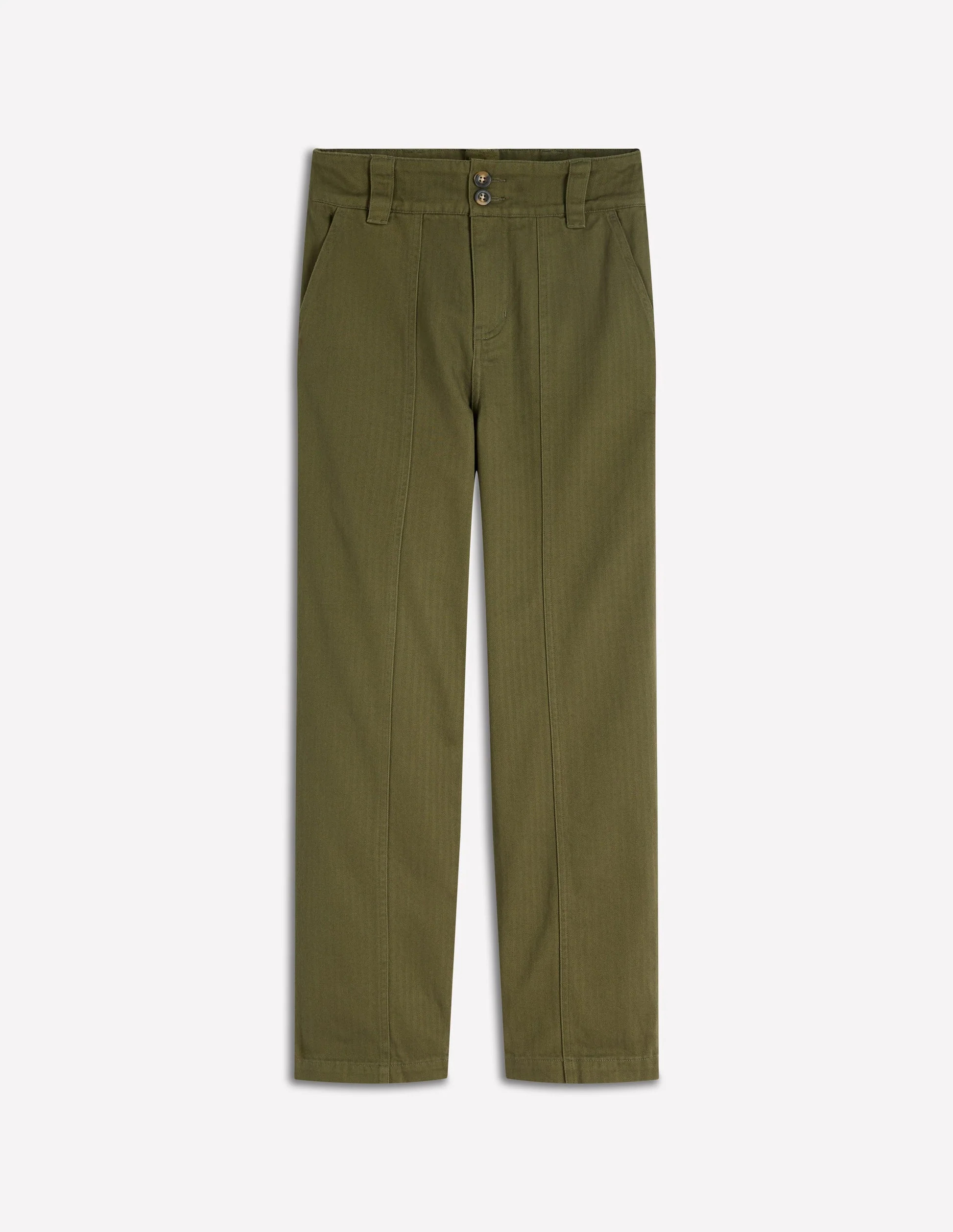 Straight Leg Chino Pants-Woodland Green Herringbone | Boden (US)