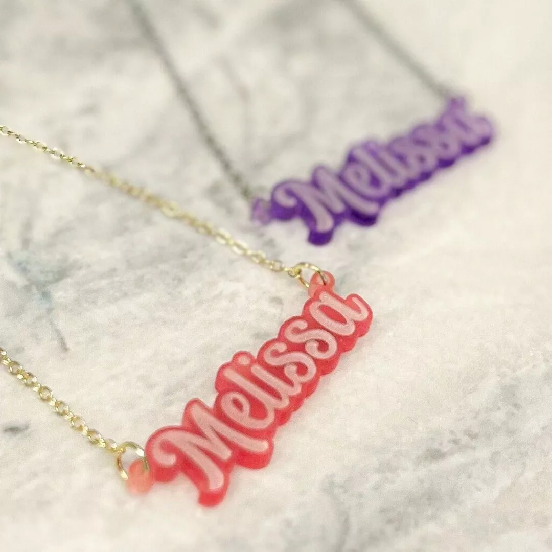 Acrylic Custom Nameplate Necklace