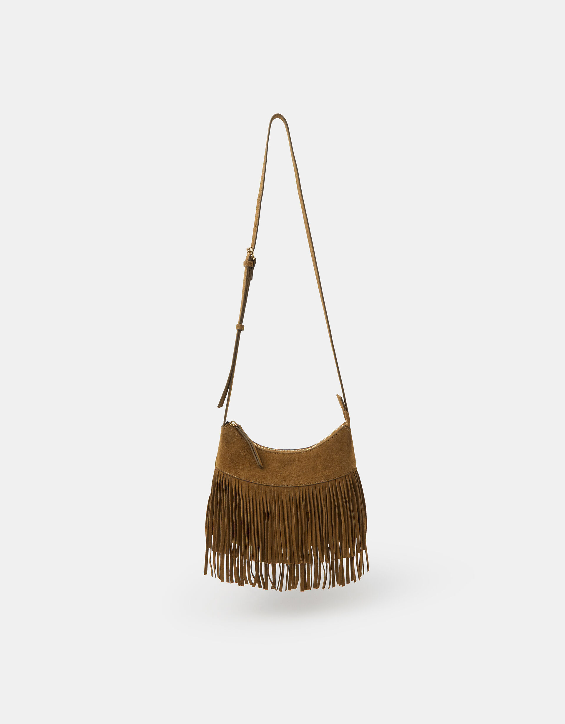 Fringe Suede Crossbody Bag Tan | Accessorize (Global)