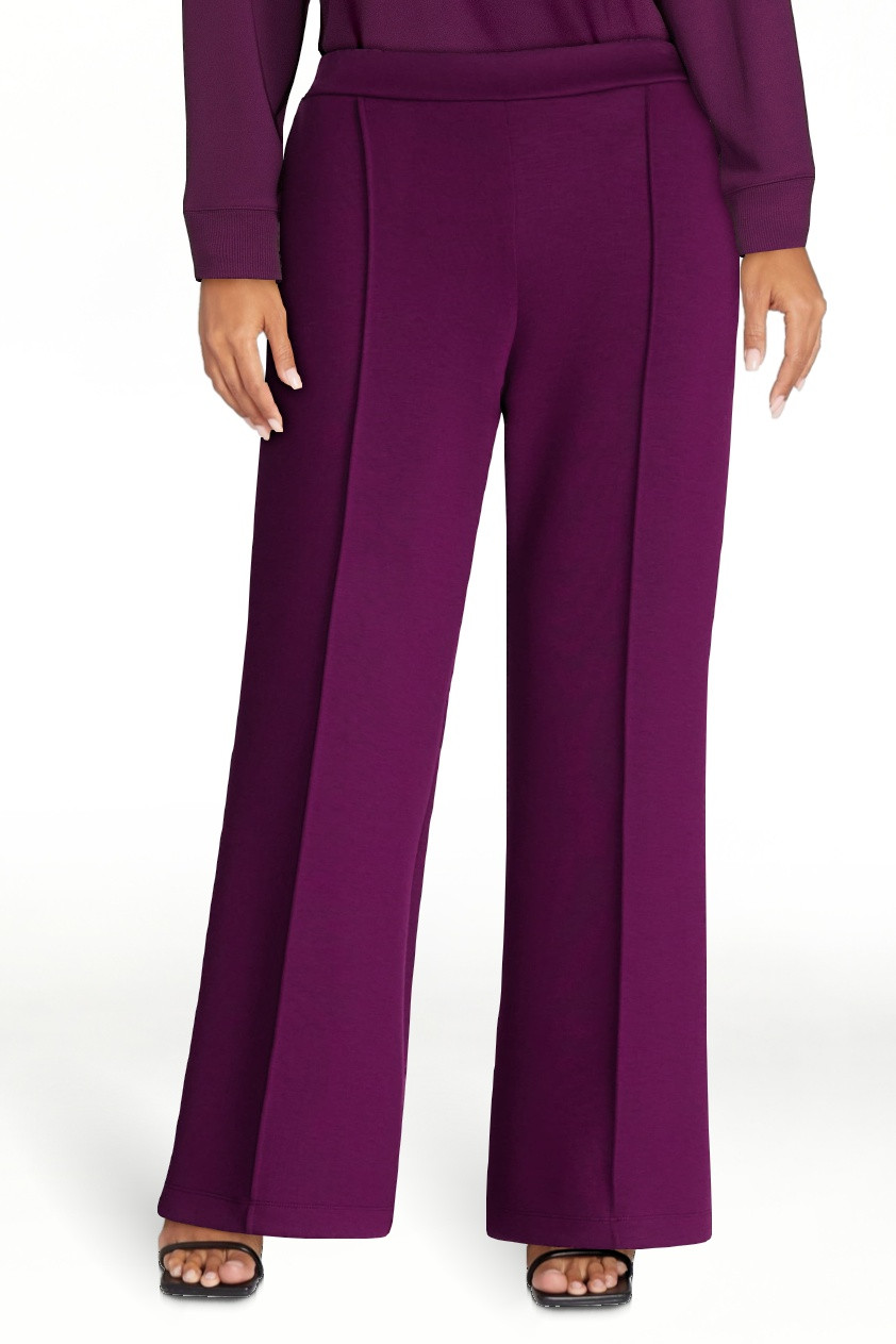 Scoop Women's and Women's Plus Scubaknit Wide Leg Tie Waist Seamed Pants, Regular, Short Lengths,... | Walmart (US)
