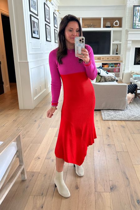 Color-block  sweater dress in no longer available but I linked a ton of similar options since Colorblock IG is trending right now! Affordable dresses- some on sale 

#LTKsalealert #LTKstyletip