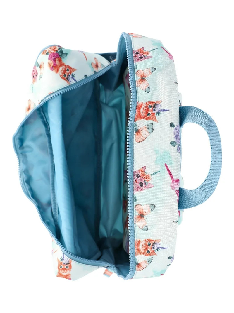 Wonder Nation Girls Sequin Caticorn Dreams 17" Laptop Backpack and Lunch Bag Set, 4-Piece, Blue | Walmart (US)