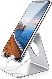 Lamicall Cell Phone Stand, Desk Phone Holder Cradle, Compatible with Phone 12 Mini 11 Pro Xs Max ... | Amazon (US)