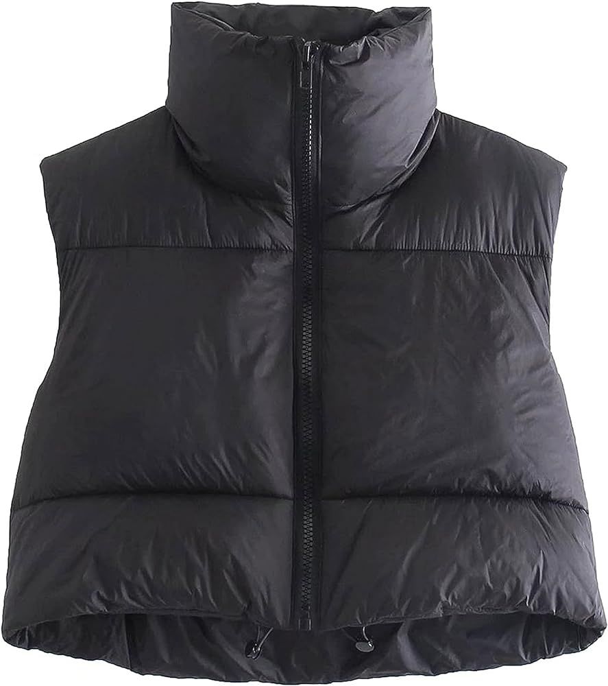 Lianlive Womens Cropped Puffer Vest Zip Up Stand Collar Sleeveless Crop Padded Vests Gilet | Amazon (US)