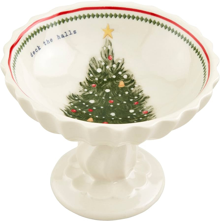 Mud Pie Vintage Christmas Candy Dish, Tree, 4 1/2" x 5 1/2" dia | Amazon (US)