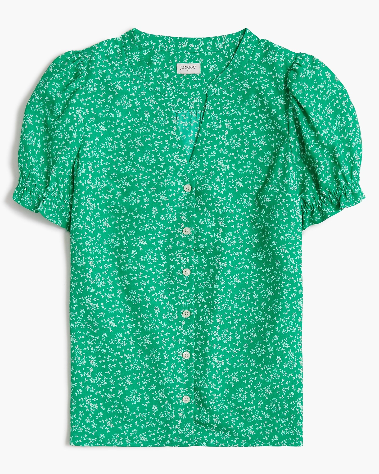 Printed puff-sleeve blouse | J.Crew Factory