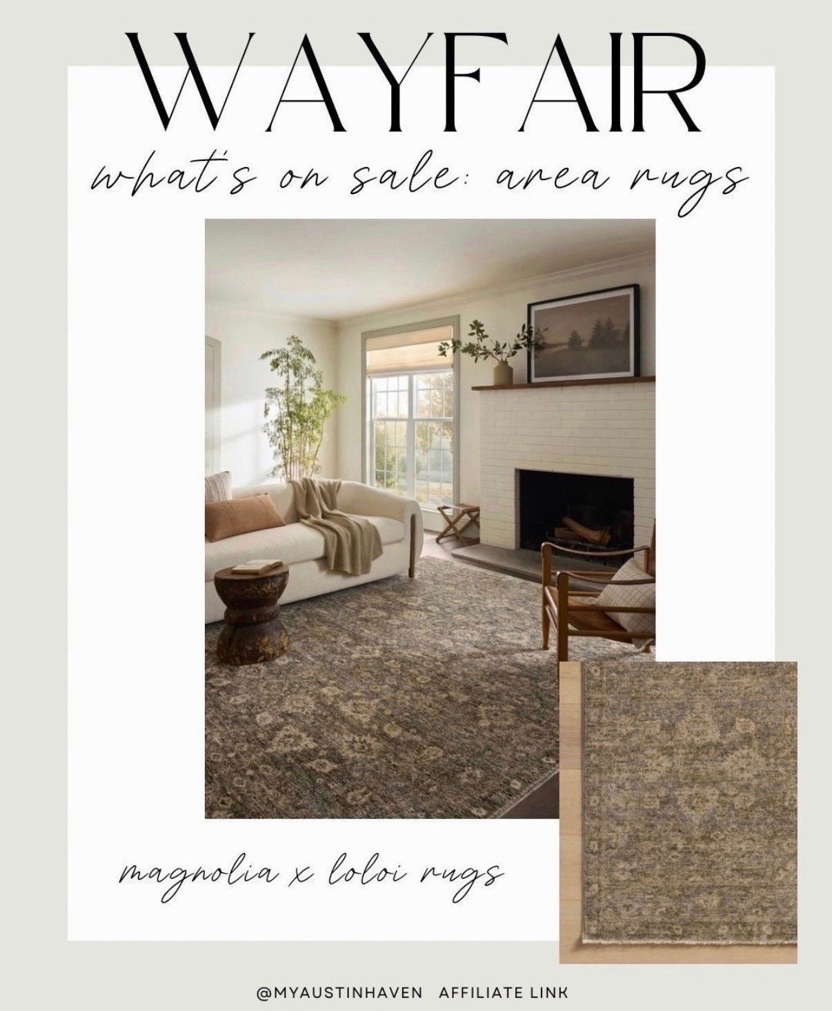 Incredible Deal on this gorgeous Magnolia x Loloi Rug! ✨

Magnolia Home by Joanna Gaines x Loloi Junie Lagoon / Natural Area Rug - 8x10 size only $237!!

Wayfair sale, wayfair find, loloi rugs, magnolia home, area rug, what’s on sale, found it on wayfair
