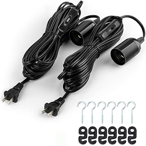 UL 20Ft Extension Hanging Lantern Cord Cable 2-Pack JACKYLED 360W with E26 E27 Socket On/Off Butt... | Amazon (US)