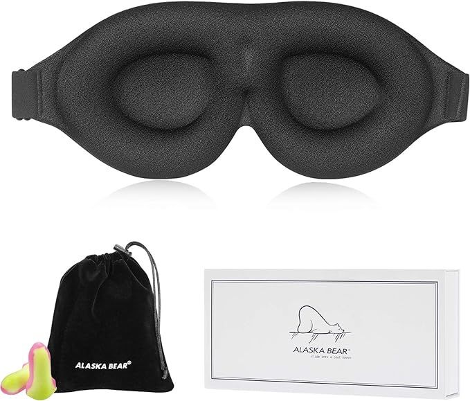ALASKA BEAR Luxury Sleep Eye Mask for Women & Men. Adjustable, Contoured & Comfortable for Full B... | Amazon (US)