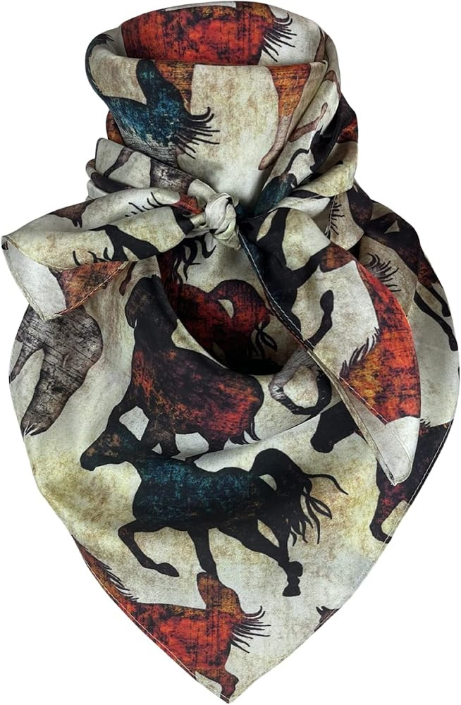 Austin Accent Cowboy Bandana 100% Silk Scarf Western Wild Rag 34 Inch (Bison) at Amazon Men’s C... | Amazon (US)