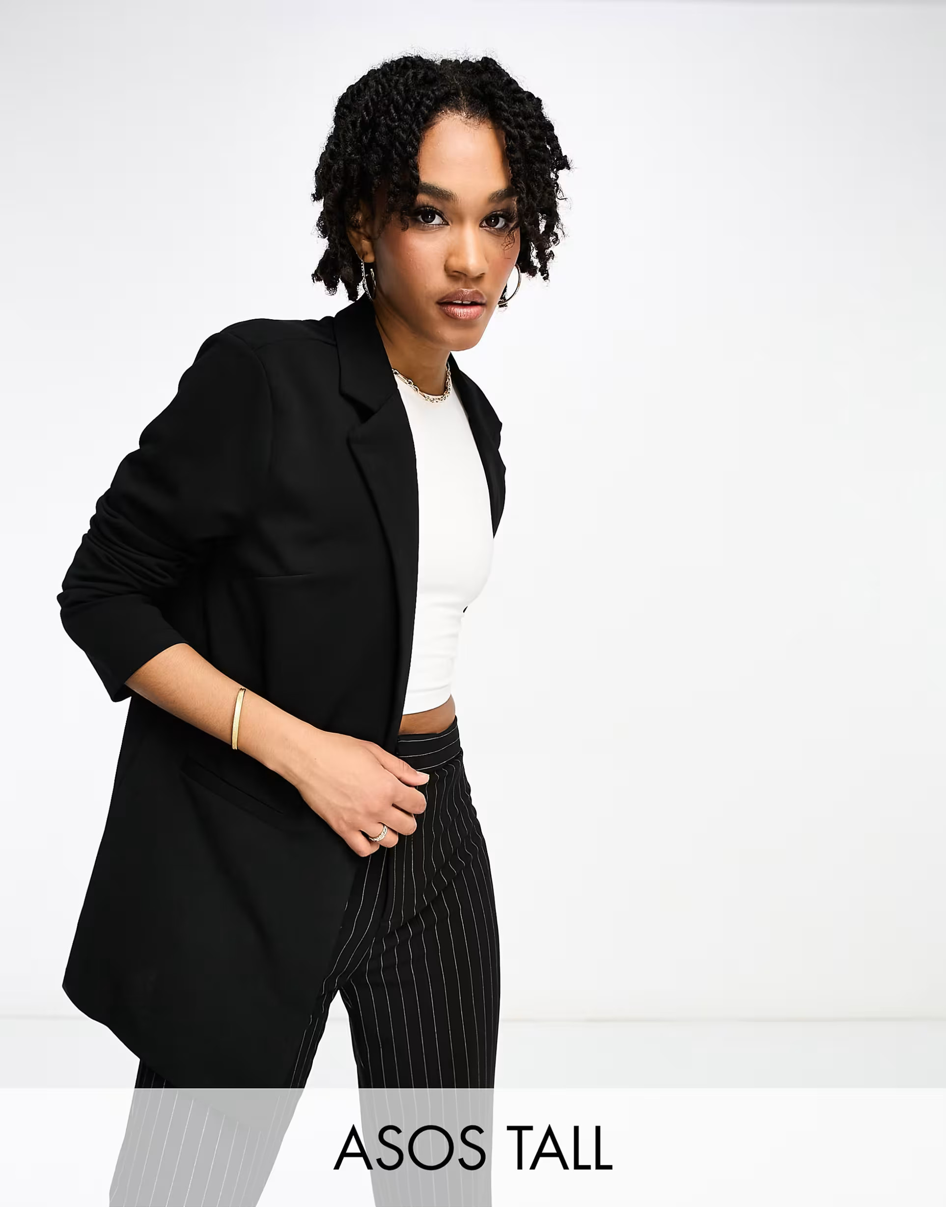 › ASOS DESIGN Tall jersey slouchy suit blazer in black | ASOS (Global)