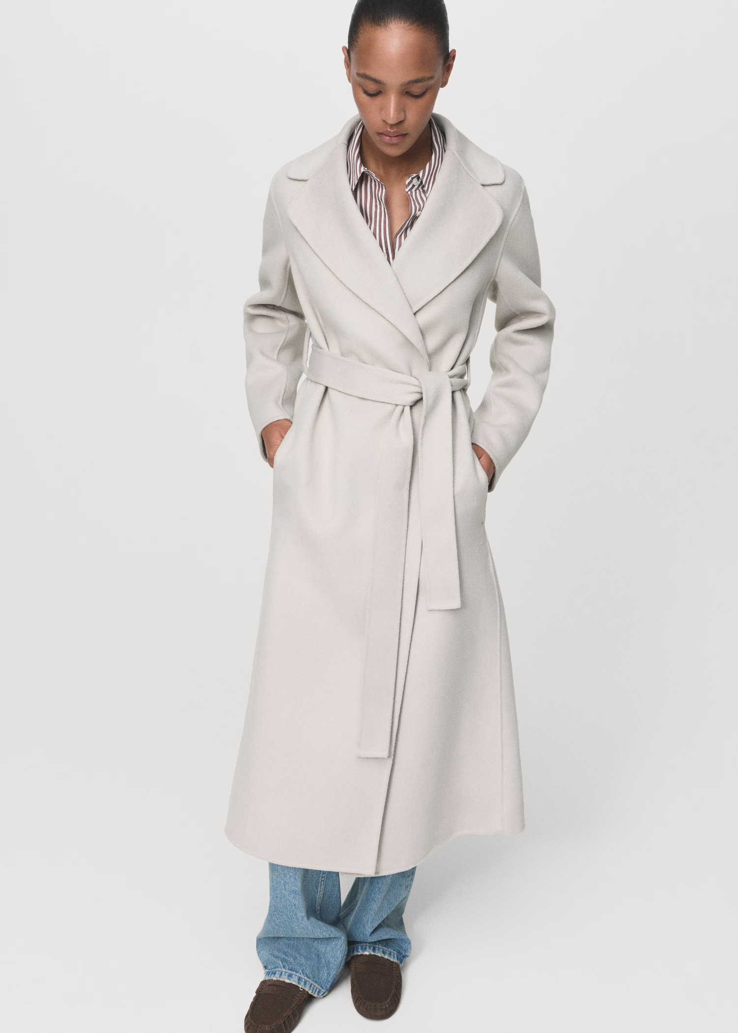 Handmade wool coat with belt | Mango (US/MX/AU)