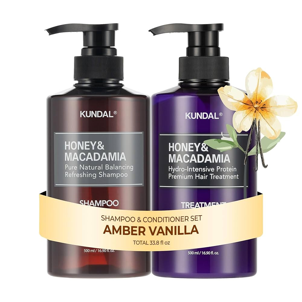 KUNDAL Korean Shampoo and Conditioner Set [Amber Vanilla] Salon-quality, Long Lasting Scent, Mois... | Amazon (US)
