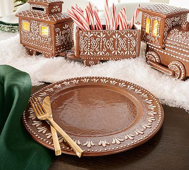 Gingerbread Stoneware Charger Plates - Set of 4 | Pottery Barn (US)