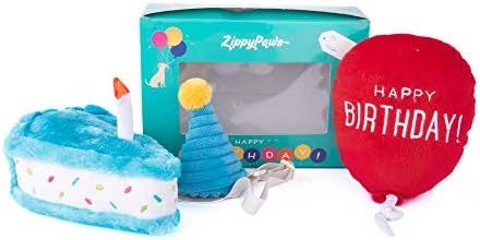 ZippyPaws - Birthday Box Gift for Dogs Squeaky Toy Set - 3 Toys | Amazon (US)
