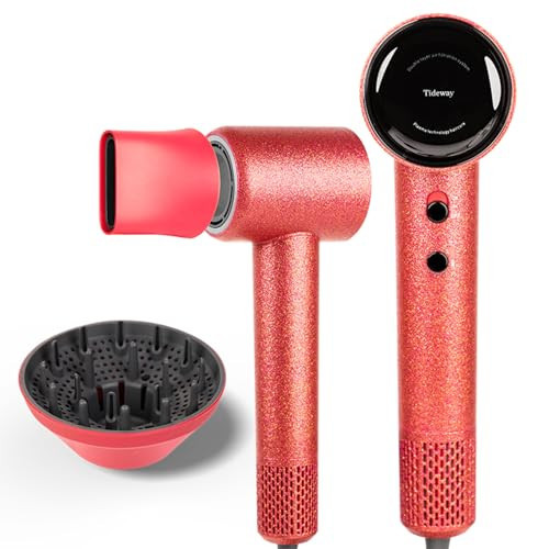 Tideway H11 Hair Dryer 110000 RPM Professional High-Speed, Rapid Drying Plasma Tech for Scalp Health, Lightweight Low Noise, Smart Temp Control,4 Temps Travel with Magnetic Nozzle&Diffuser (RED | Amazon (US)