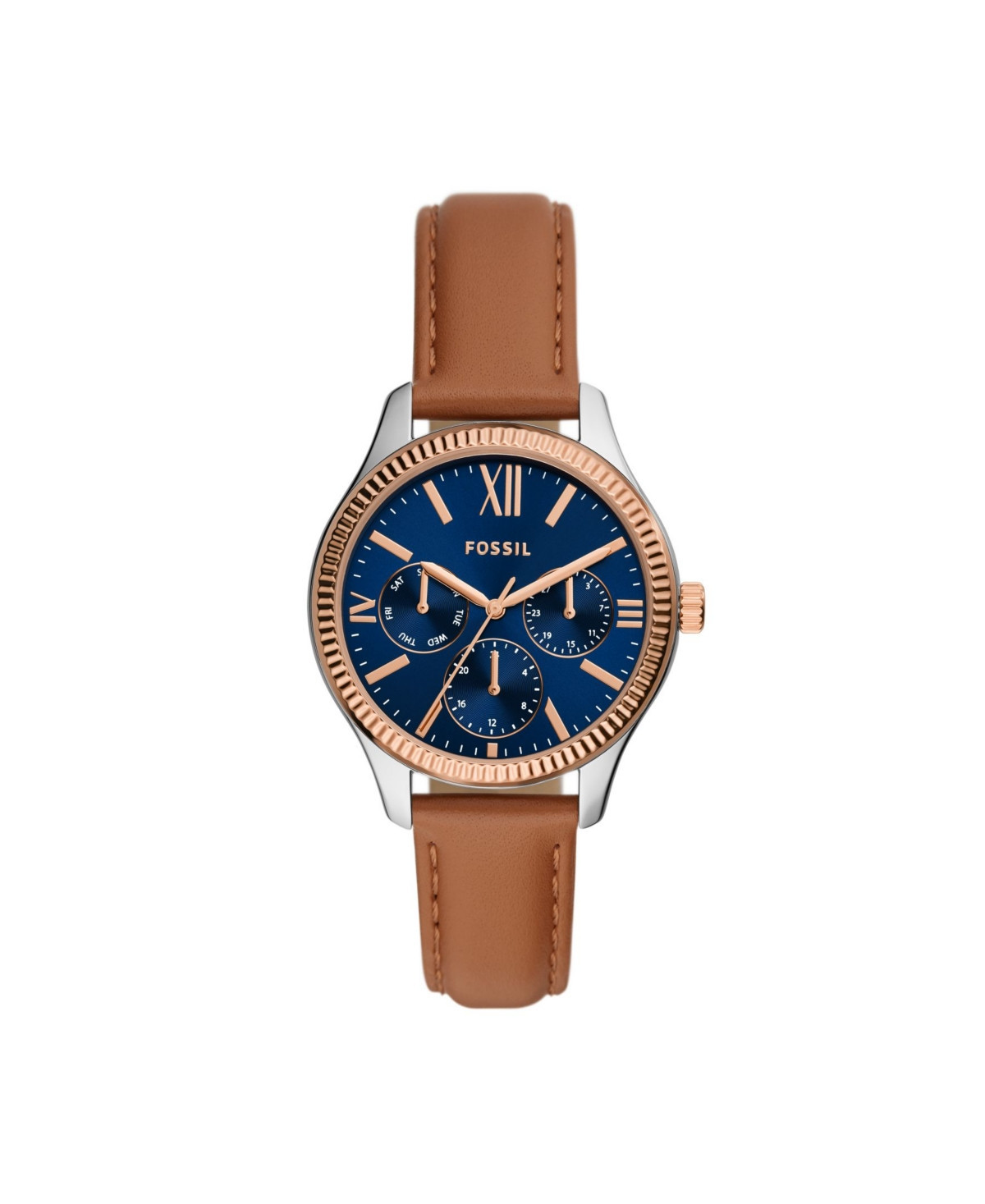 Fossil Women's Rye Multifunction Brown Leather Watch, 36mm - Brown | Macy's