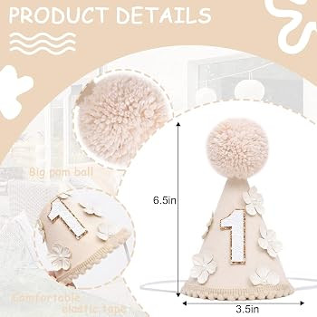 Half/One Birthday Hat with Flowers - Little Princess Birthday Decorations,Rustic Cone Hat,Sweet P... | Amazon (US)