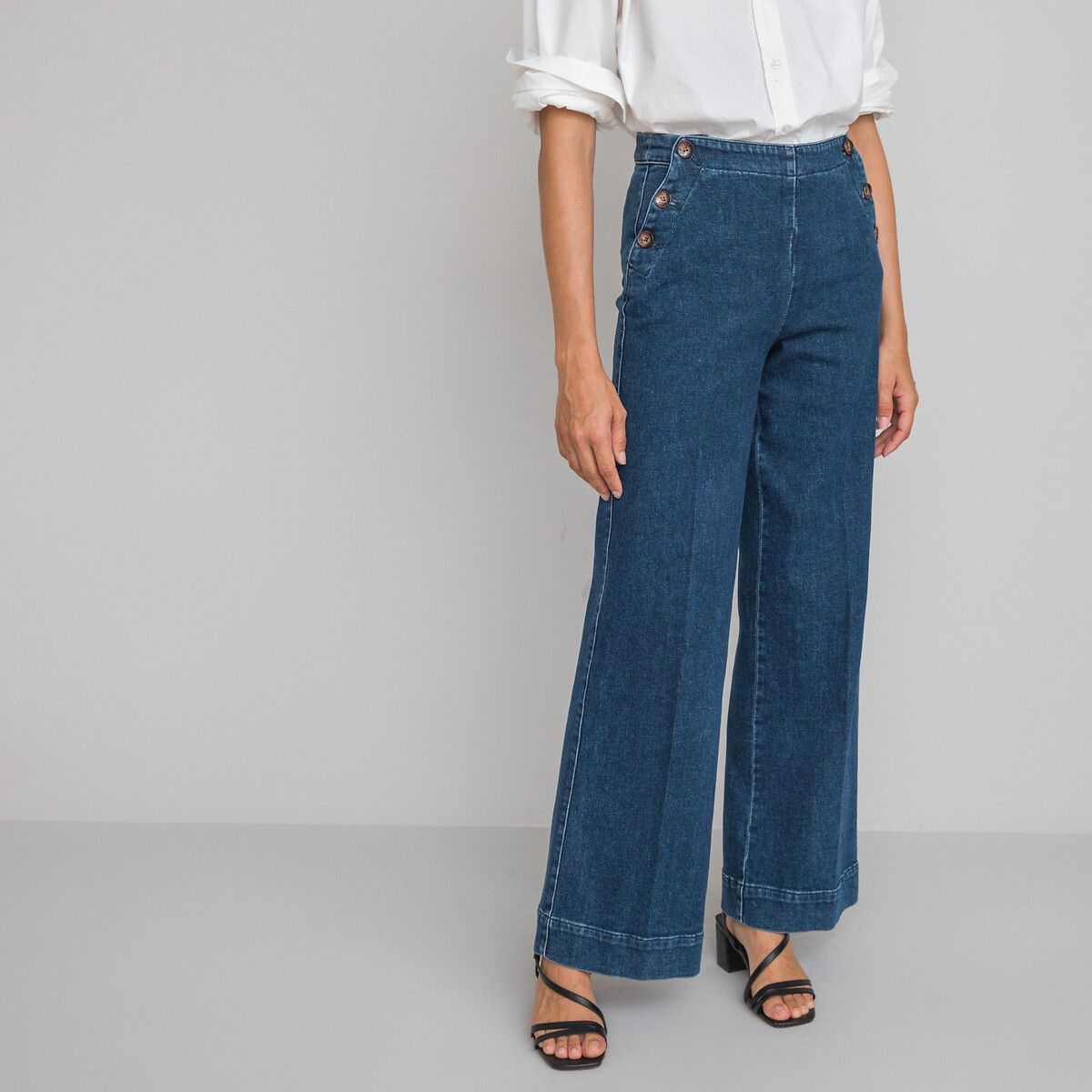 Wide Leg Sailor Jeans with High Waist, Length 31.5" | La Redoute (UK)