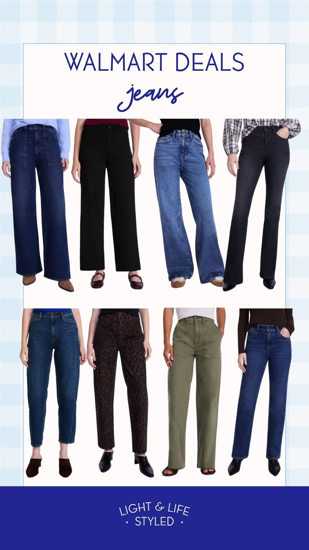 Walmart jeans on sale for fall! 🤎 Wide-leg jeans, straight-leg styles, and fun leopard pairs to wear this fall!!! 

 #LTKootd #LTKSeasonal #LTKSaleAlert